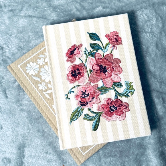 Lady Jayne Embroidered Hardcover Journals Set of 2 – 192 Pages – Floral Fabric - Picture 10 of 12